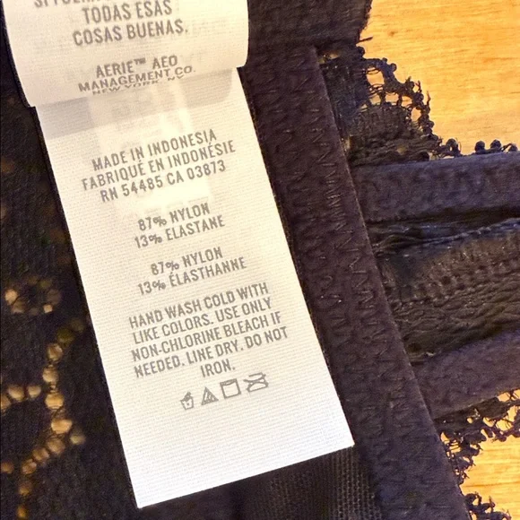 Aerie Wireless Black Lace Bralette 32A Sans Armature - Picture 5 of 7